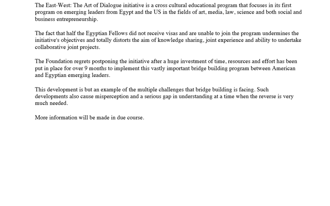 Program postponement