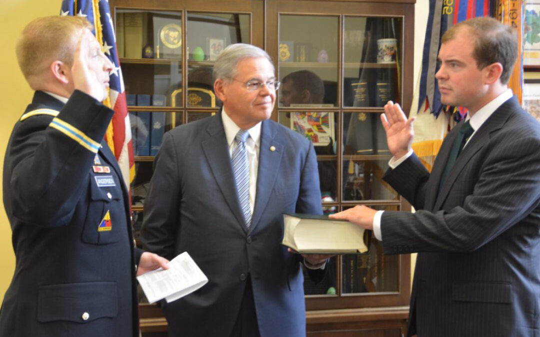 Major Andy Andersen swears in 2016 Fellow John Ryan