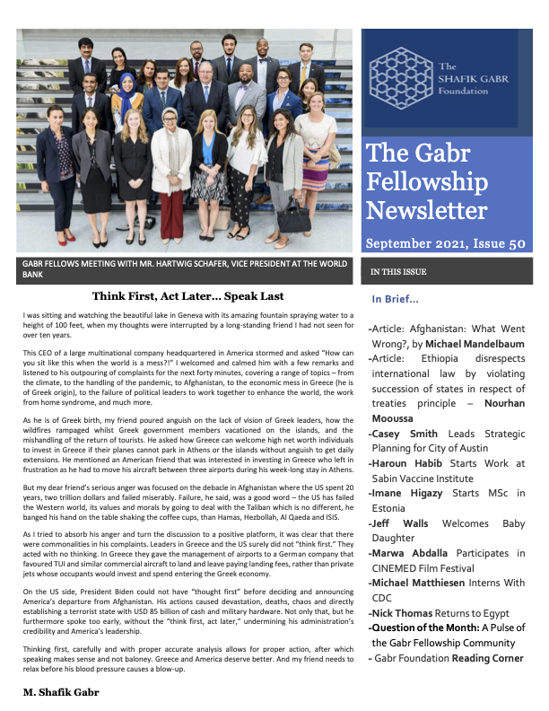 September 2021 Newsletter