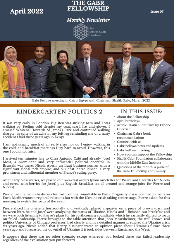 April 2022 Newsletter