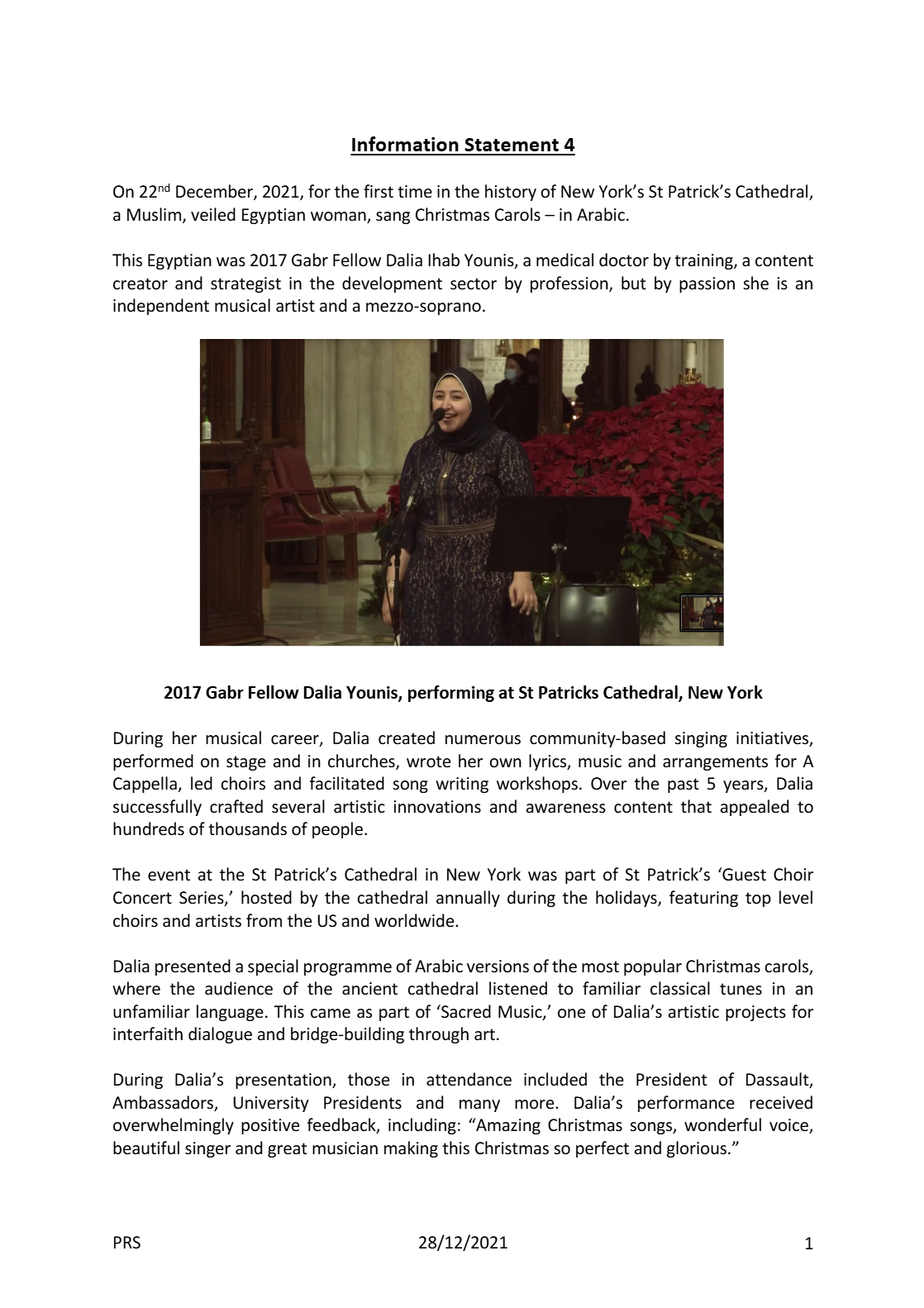 Information Statement #4 12/2021