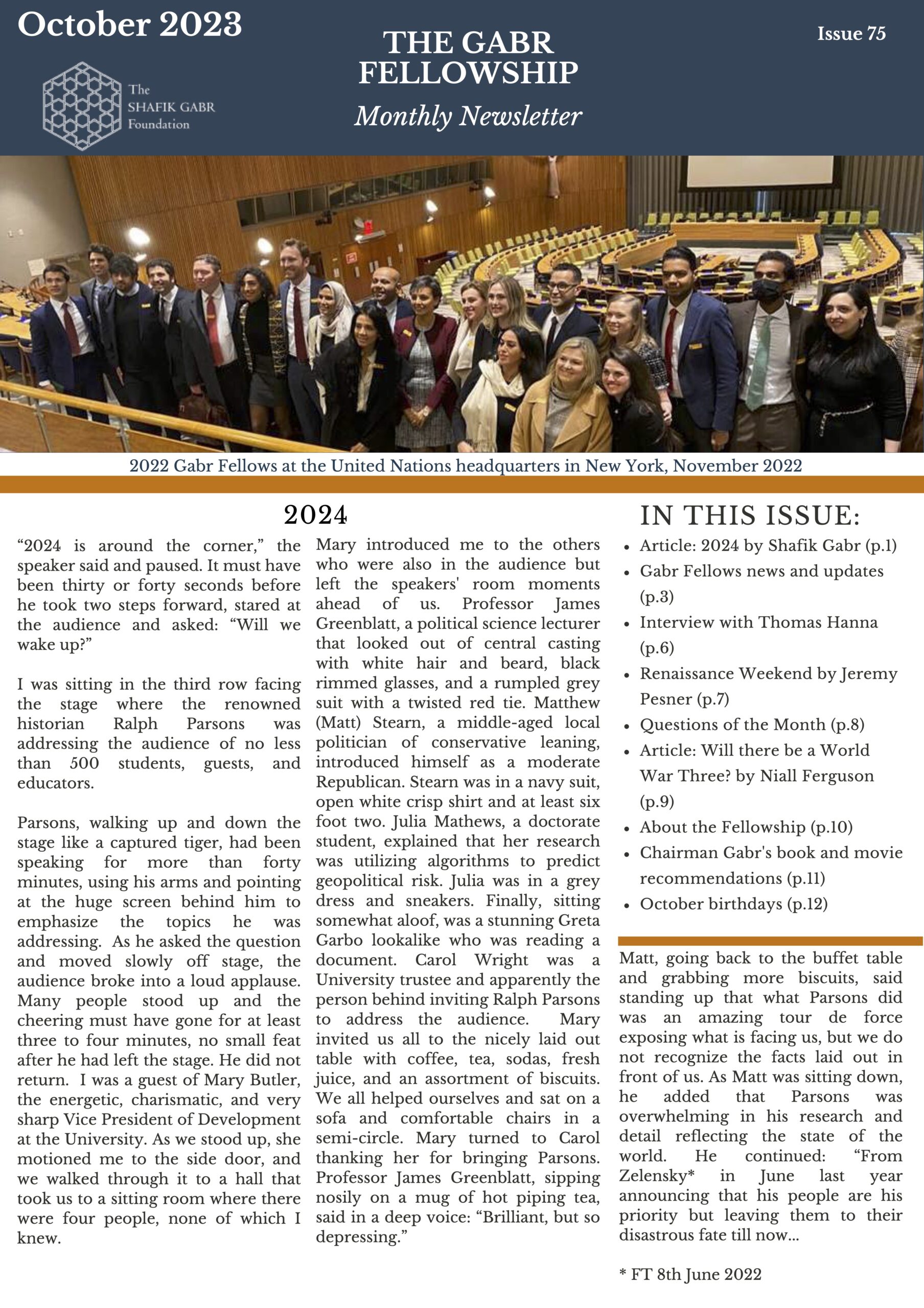 October 2023 Newsletter