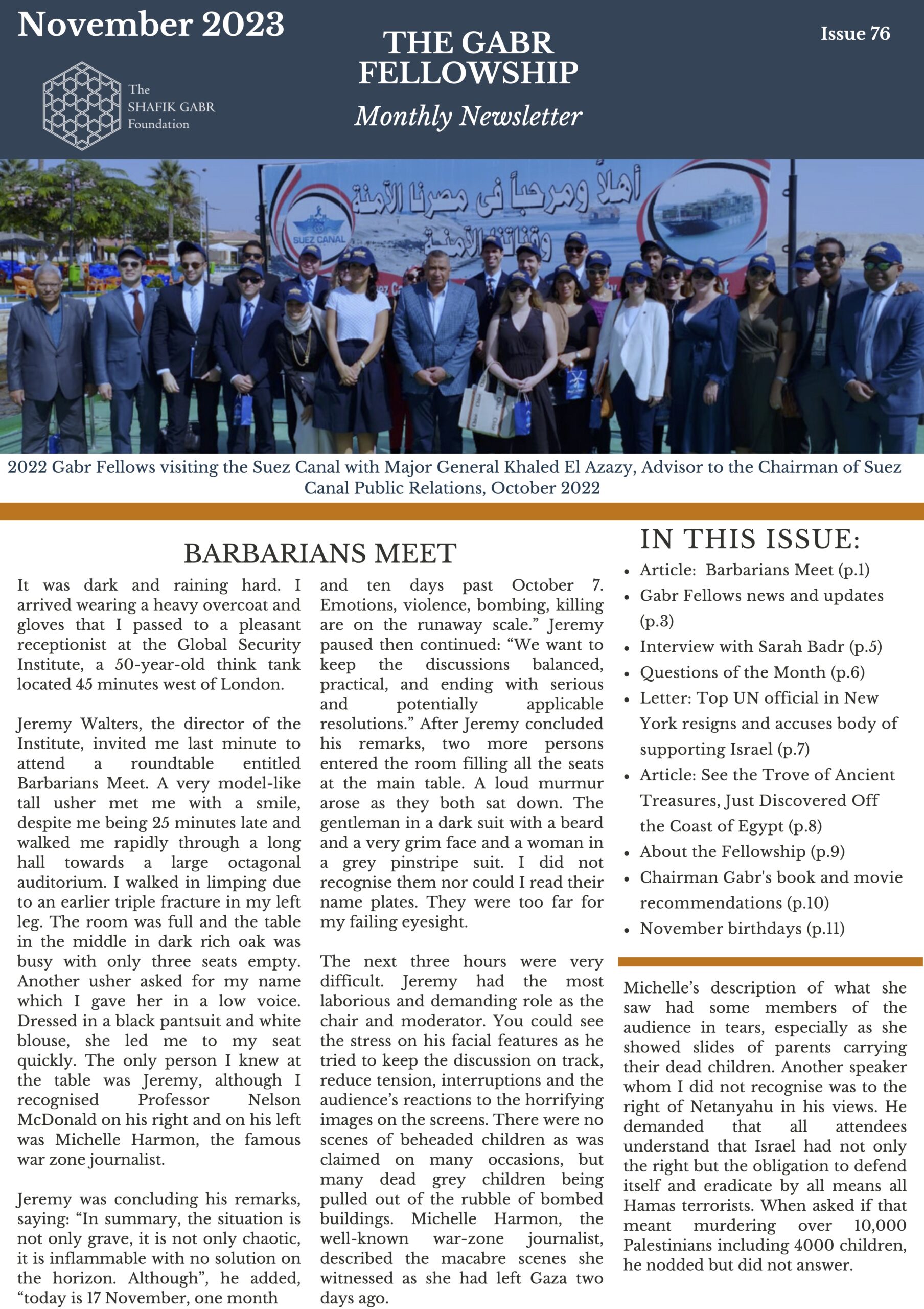 November 2023 Newsletter