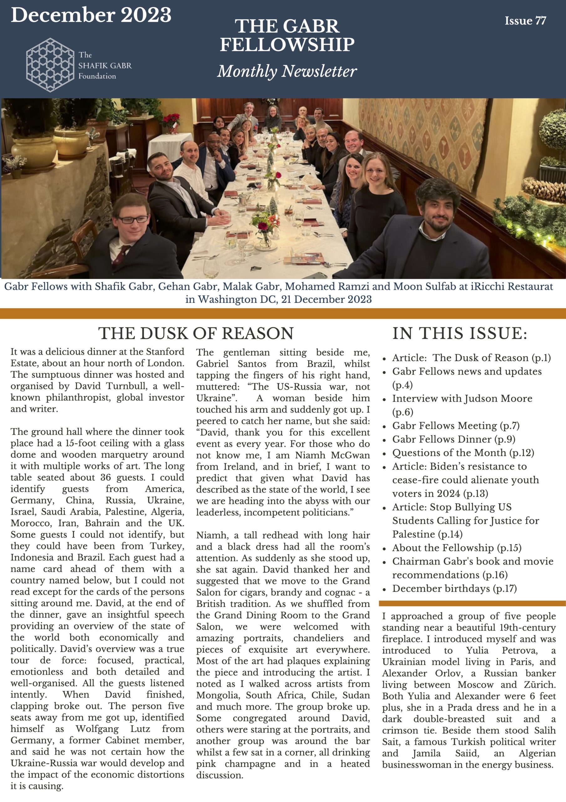 December 2023 Newsletter