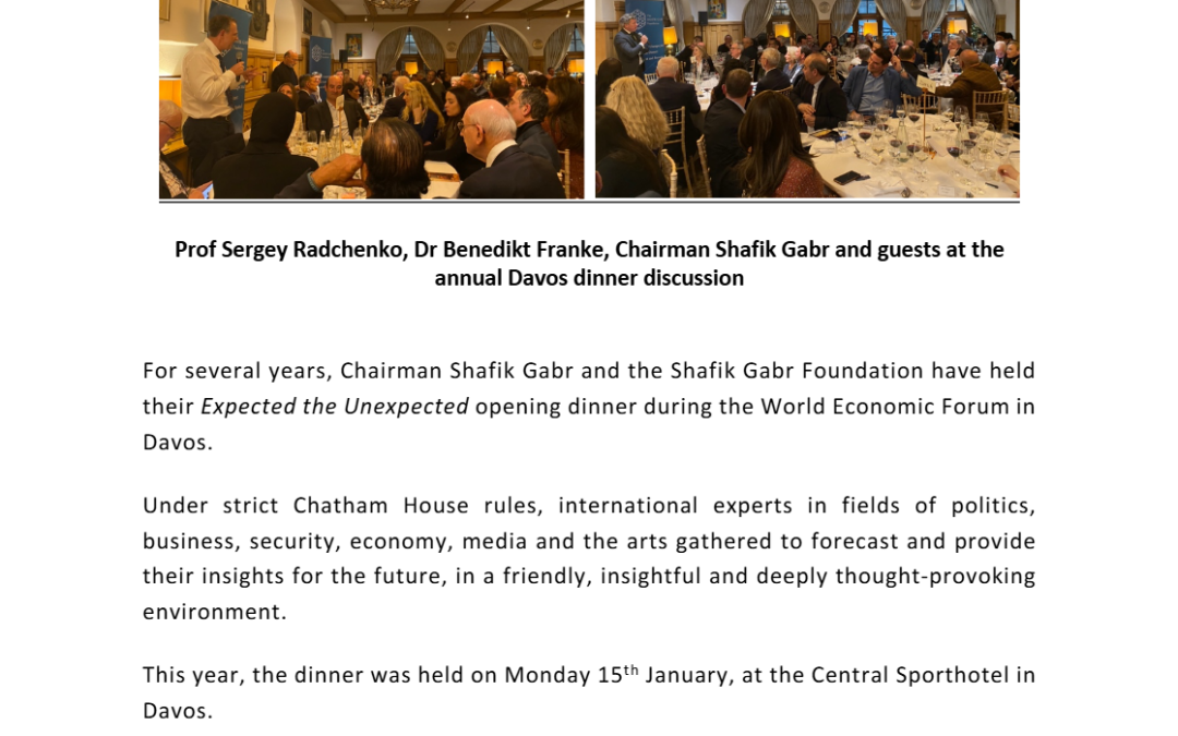 Expecting the Unexpected – Davos Dinner – 15 January 2024
