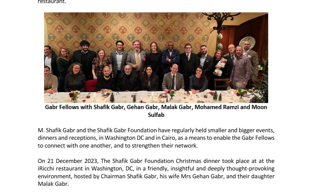 Gabr Fellows Dinner – 21 December 2023