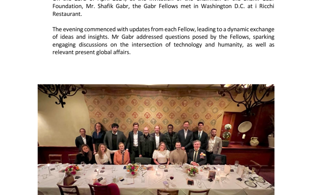 The Washington DC Gabr Fellows Meeting April 23rd, 2024