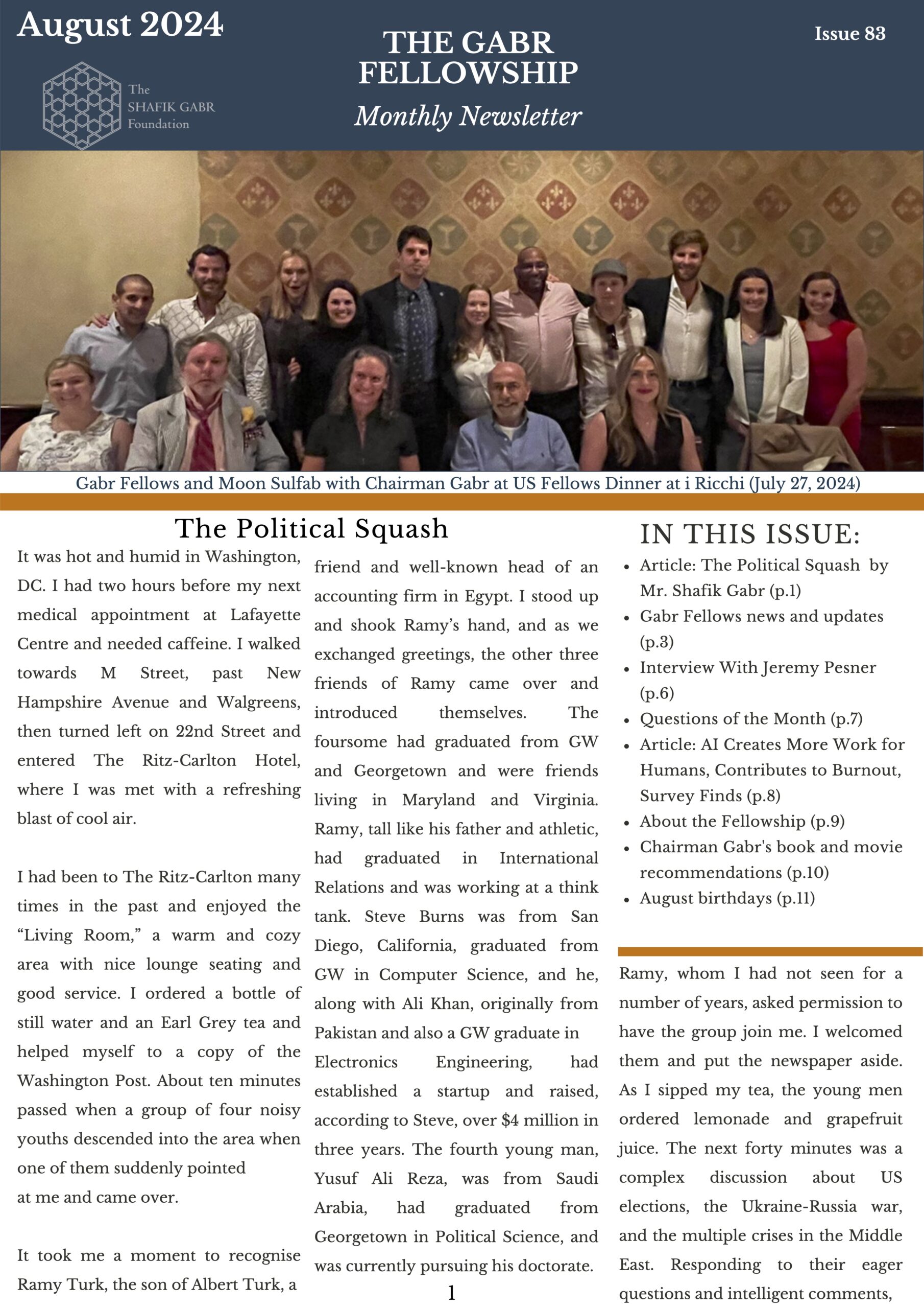 August 2024 Newsletter